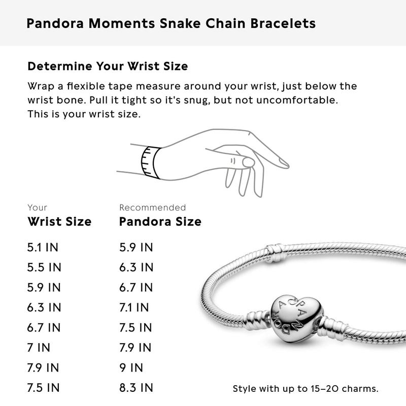 Pulseira Pandora Moments Heart Clasp Snake Chain Silver - Pulseira